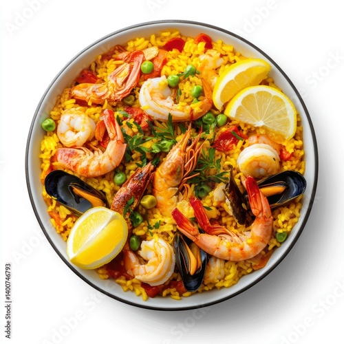 Wallpaper Mural Seafood Paella with Shrimp and Mussels in Bowl Torontodigital.ca