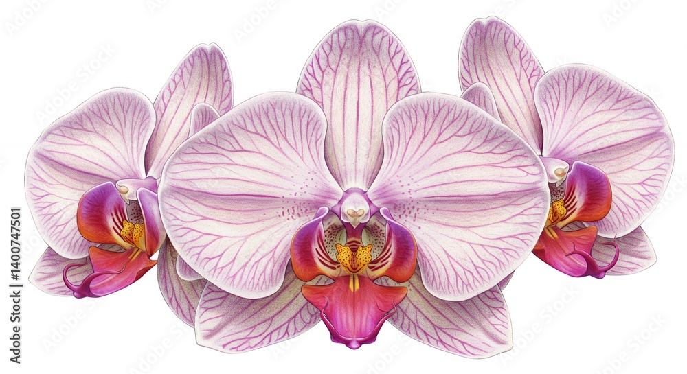 Beautiful delicate orchids blooming in shades of pink and white showcasing floral elegance and natural beauty Beautiful delicate orchids blooming in shades of pink and white showcasing floral elegance and natural beauty