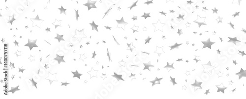 Silver star of confetti. Fa...