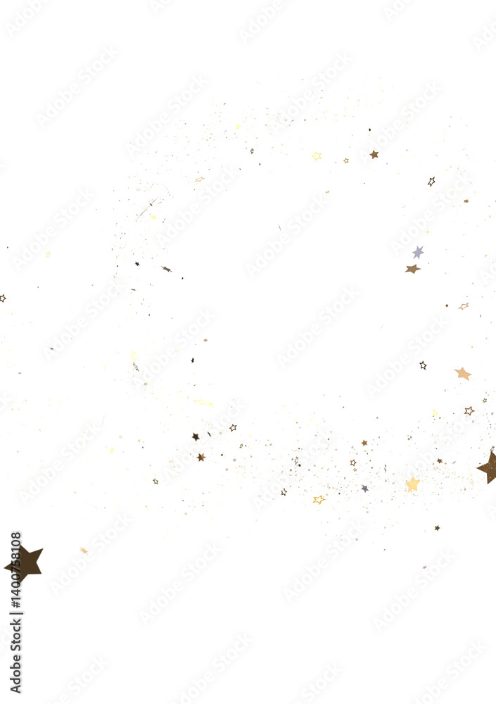 Obraz premium Gilded Wonder: Explore the Magic of a 3D Gold Stars Rain