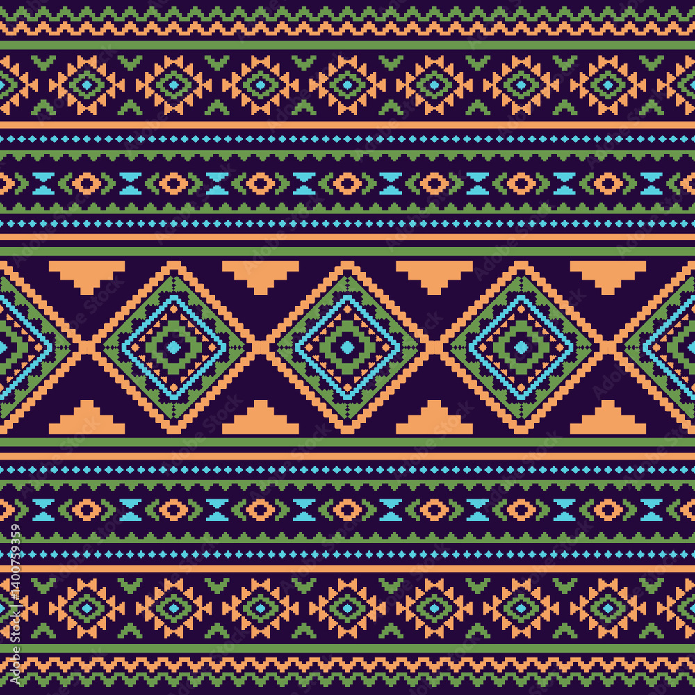 Southwest Native seamless pattern ethnic tribal Aztec geometric Navajo Native American fabric colorful design vector for textile print Southwest Native seamless pattern ethnic tribal Aztec geometric Navajo Native American fabric colorful design vector for textile print