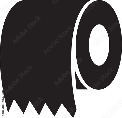 Toilet paper silhouette vector, roll of toilet paper, toilet paper roll icon vector