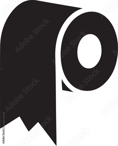Toilet paper silhouette vector, roll of toilet paper, toilet paper roll icon vector