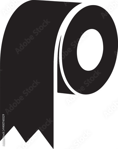 Toilet paper silhouette vector, roll of toilet paper, toilet paper roll icon vector