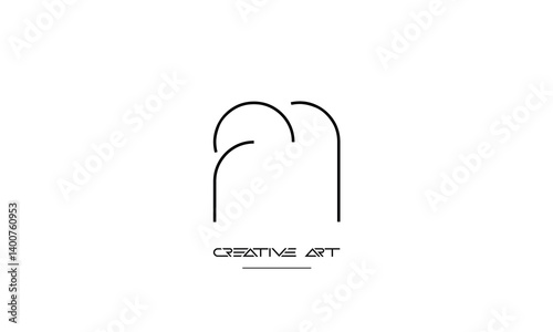 MF, FM, M, F abstract letters logo monogram