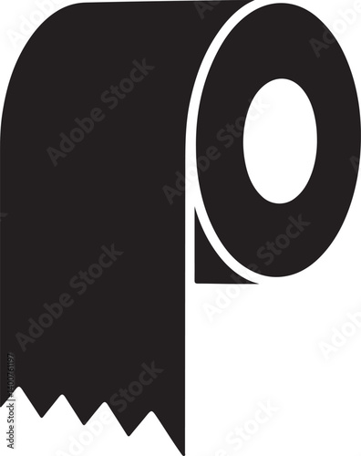Toilet paper silhouette vector, roll of toilet paper, toilet paper roll icon vector