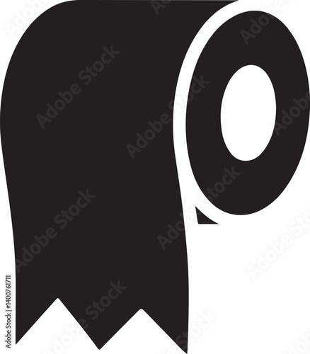 Toilet paper silhouette vector, roll of toilet paper, toilet paper roll icon vector