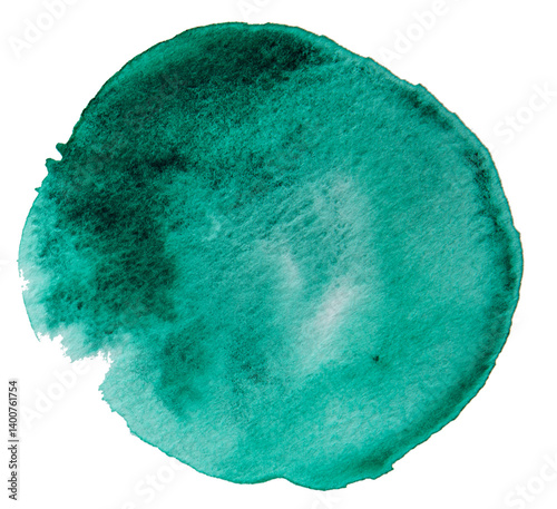 Green art brush watercolor stroke isolated .Perfect design for logo.