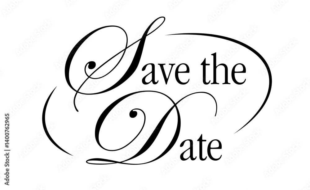 Save the date elegant design, with rounded frame. Typographic calligraphy invitation. Save the date elegant design, with rounded frame. Typographic calligraphy invitation.