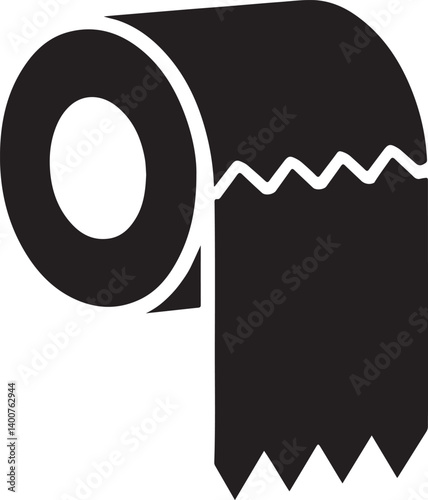 Toilet paper silhouette vector, roll of toilet paper, toilet paper roll icon vector