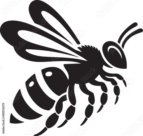  Bee Flying black silhouette vector,vector illustration of a flying bee