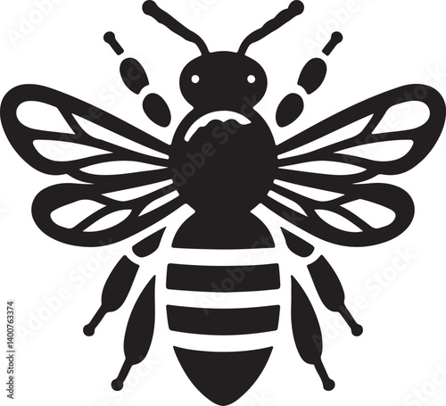  Bee Flying black silhouette vector,vector illustration of a flying bee