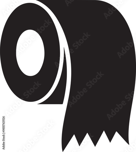 Toilet paper silhouette vector, roll of toilet paper, toilet paper roll icon vector
