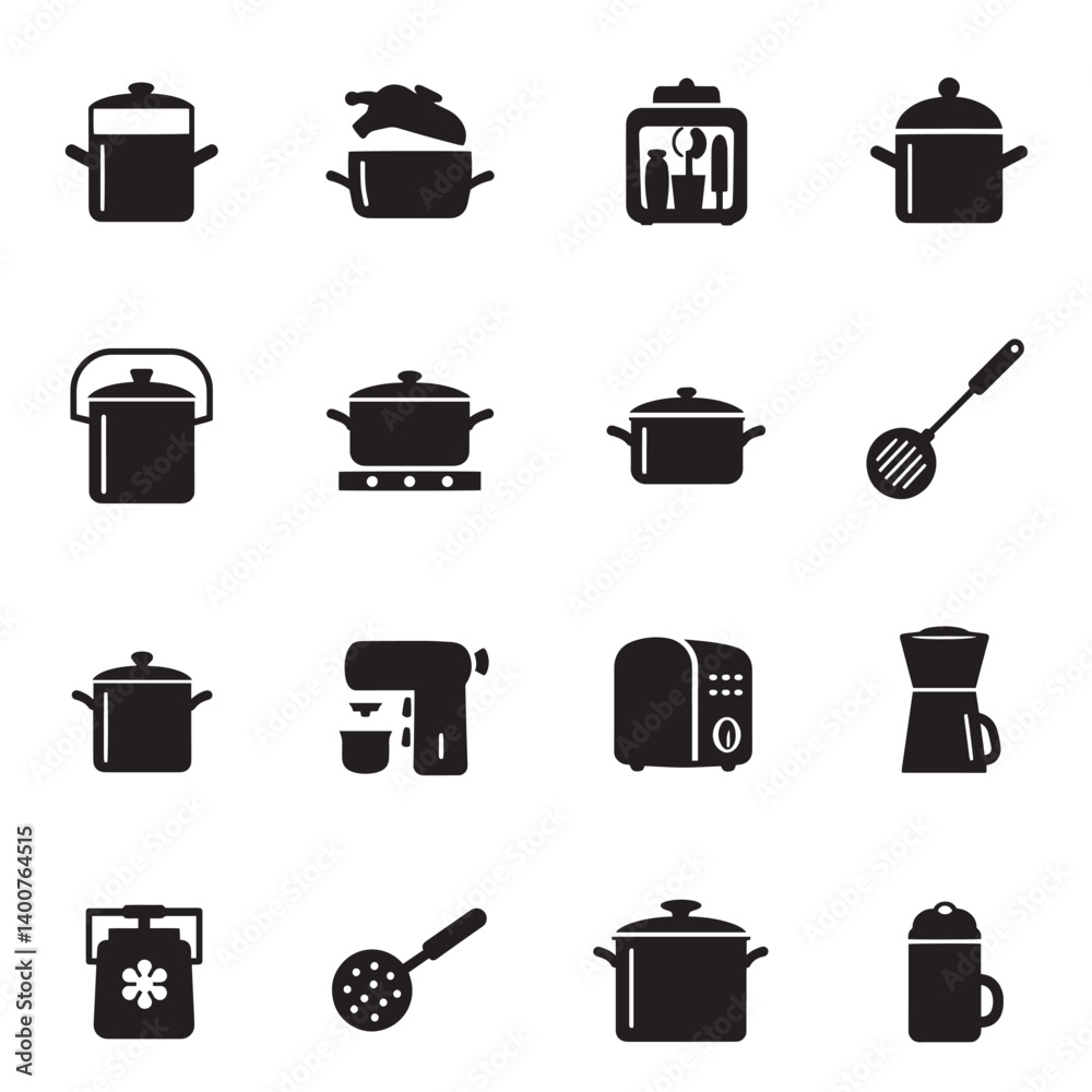 Cooking and dinnerware icon set of fork spoon knife spatula ladle whisk tongs and strainer drawn in flat and outline styles for food service signs and kitchen tool graphics
Cooking and dinnerware icon set of fork spoon knife spatula ladle whisk tongs and strainer drawn in flat and outline styles for food service signs and kitchen tool graphics