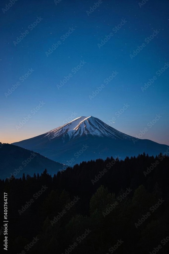 arafed mountain with a star filled sky and a few trees arafed mountain with a star filled sky and a few trees