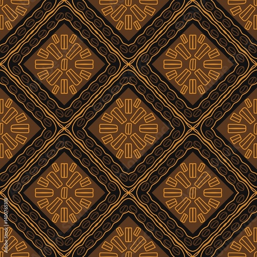 Seamless pattern, of modification batik motif. Traditional fabric of Indonesia. Hand drawn simple motif 