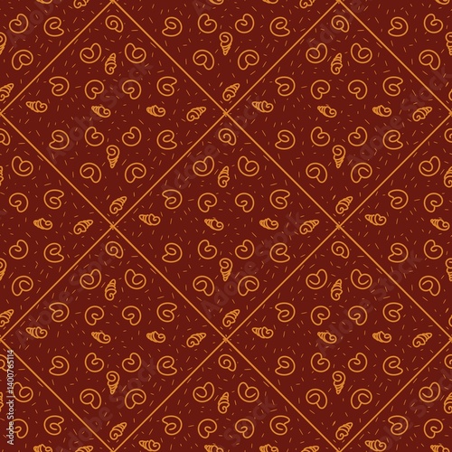 Seamless pattern of modification batik motif. Traditional fabric of Indonesia. Hand drawn simple motif 