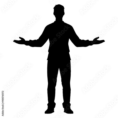 Silhouette vector of a person with open arms