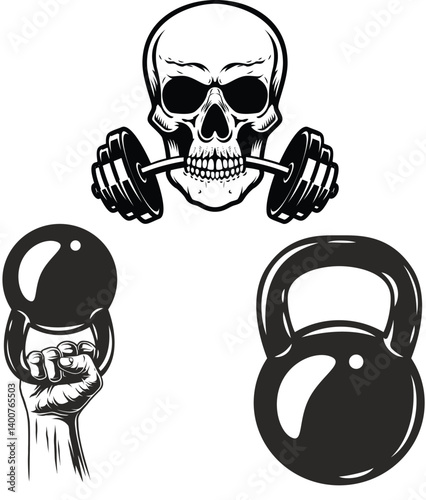 Skull and crossbones warning symbol with spooky pirate and death theme