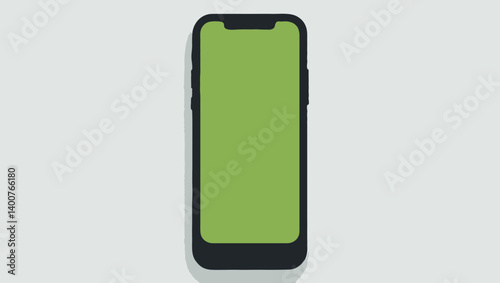 Vector standing phone green screen upright posture