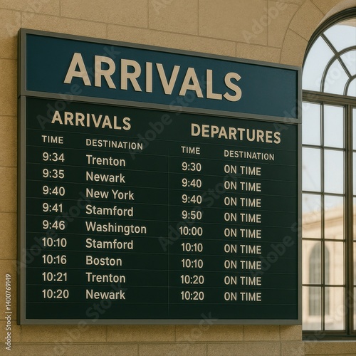  an arrivals and departures board in a train station