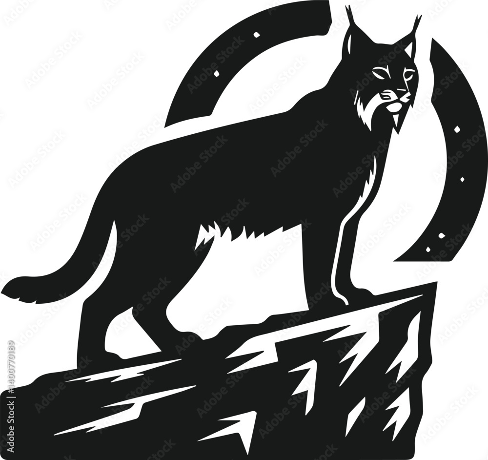 Obraz premium Lynx animal vector silhouette