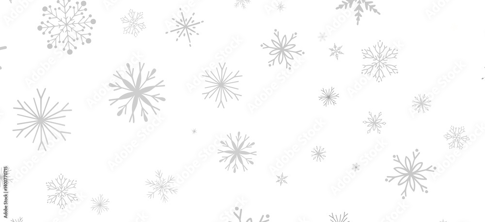 Snowflakes Falling On Snow - Winter Banner Snowflakes Falling On Snow - Winter Banner