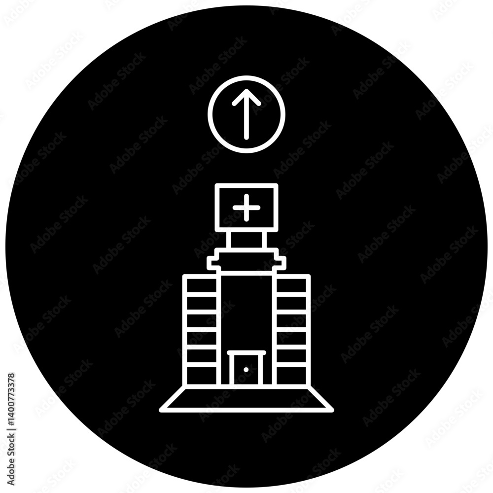 hospital icon design arrow up