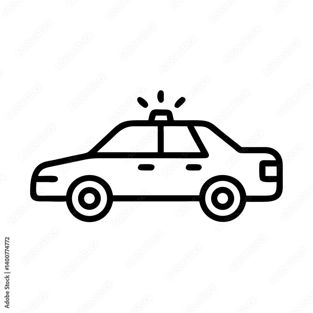 Police Car Icon for Law Enforcement and Security Themes Police Car Icon for Law Enforcement and Security Themes