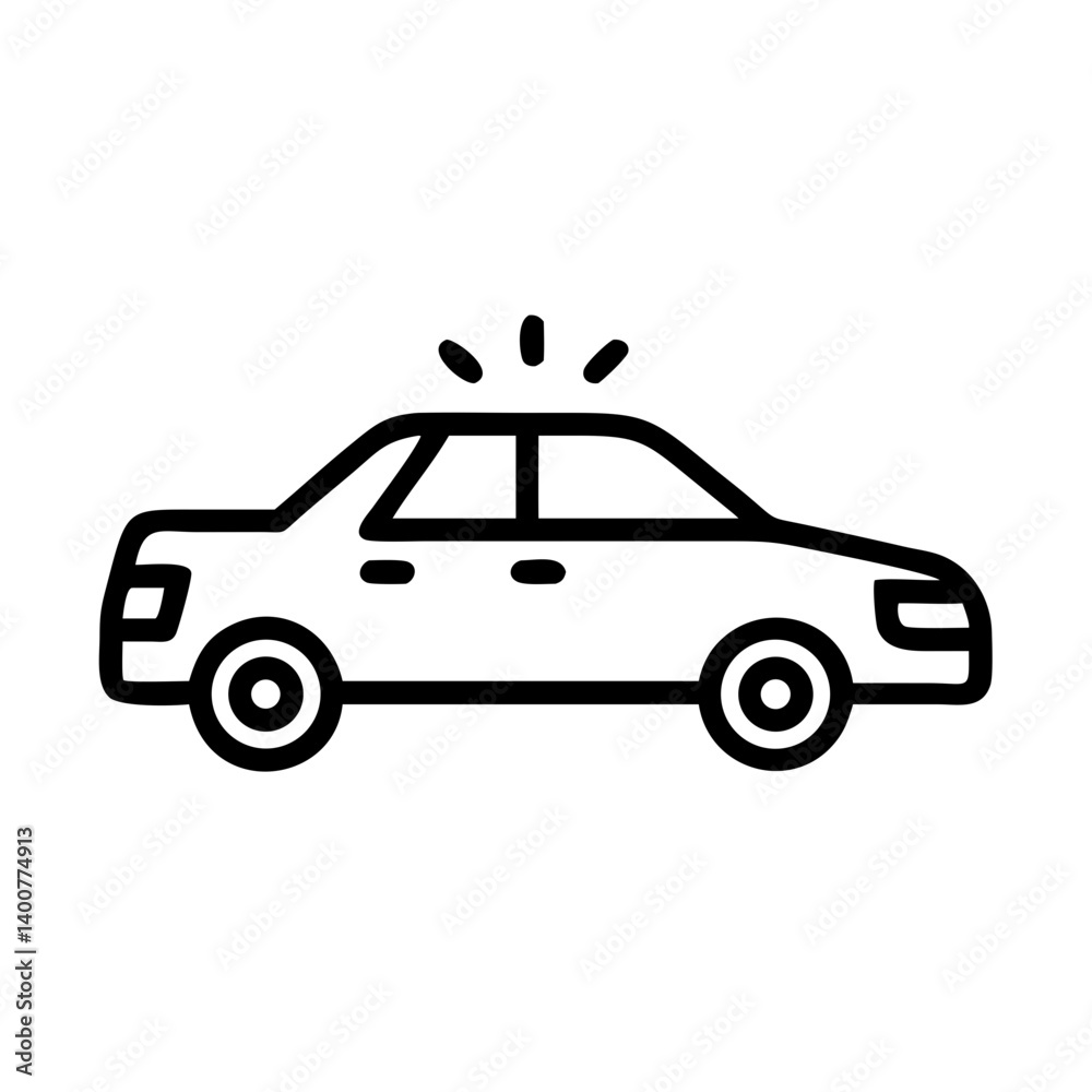 Police Car Icon for Law Enforcement and Security Themes Police Car Icon for Law Enforcement and Security Themes