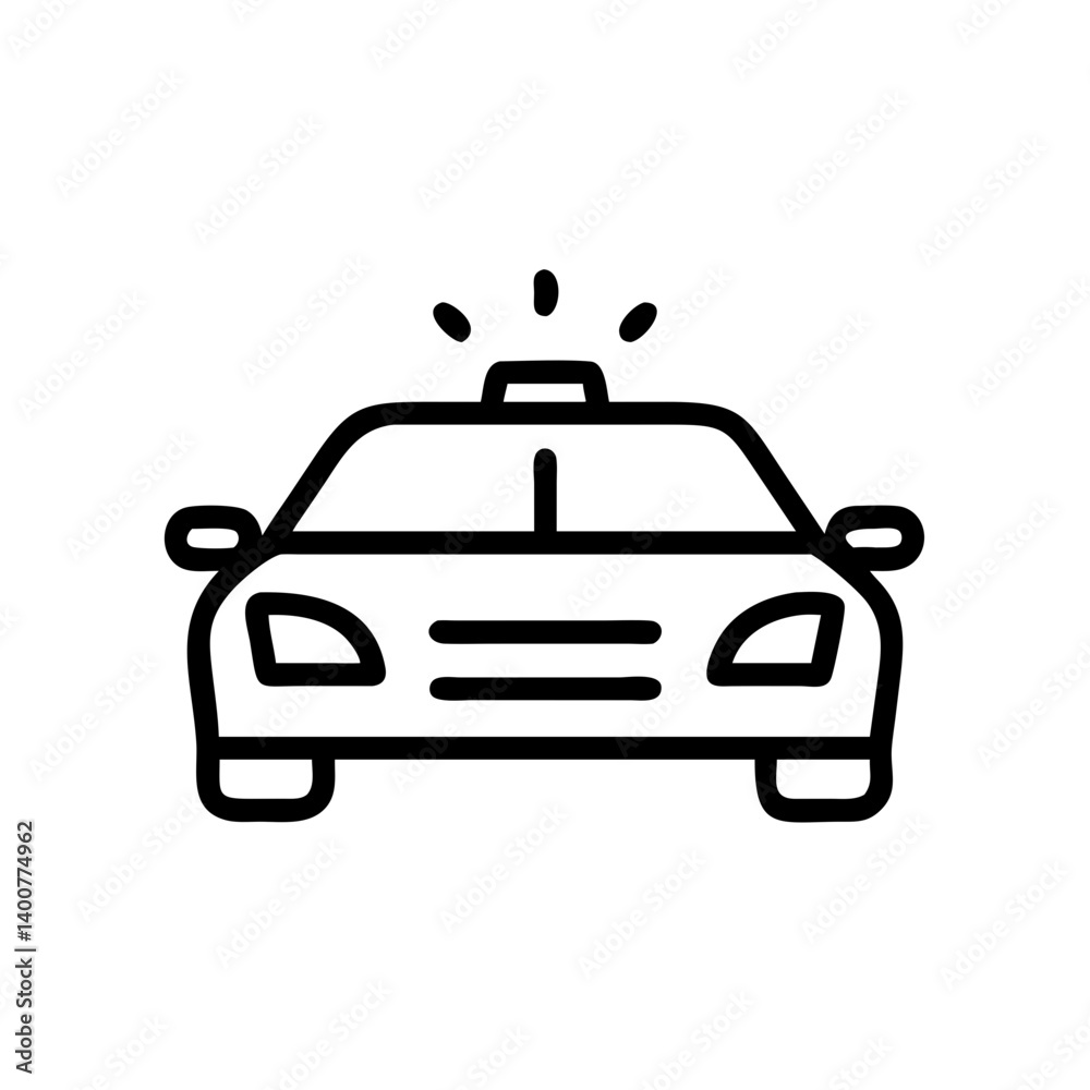 Police Car Icon for Law Enforcement and Security Themes Police Car Icon for Law Enforcement and Security Themes