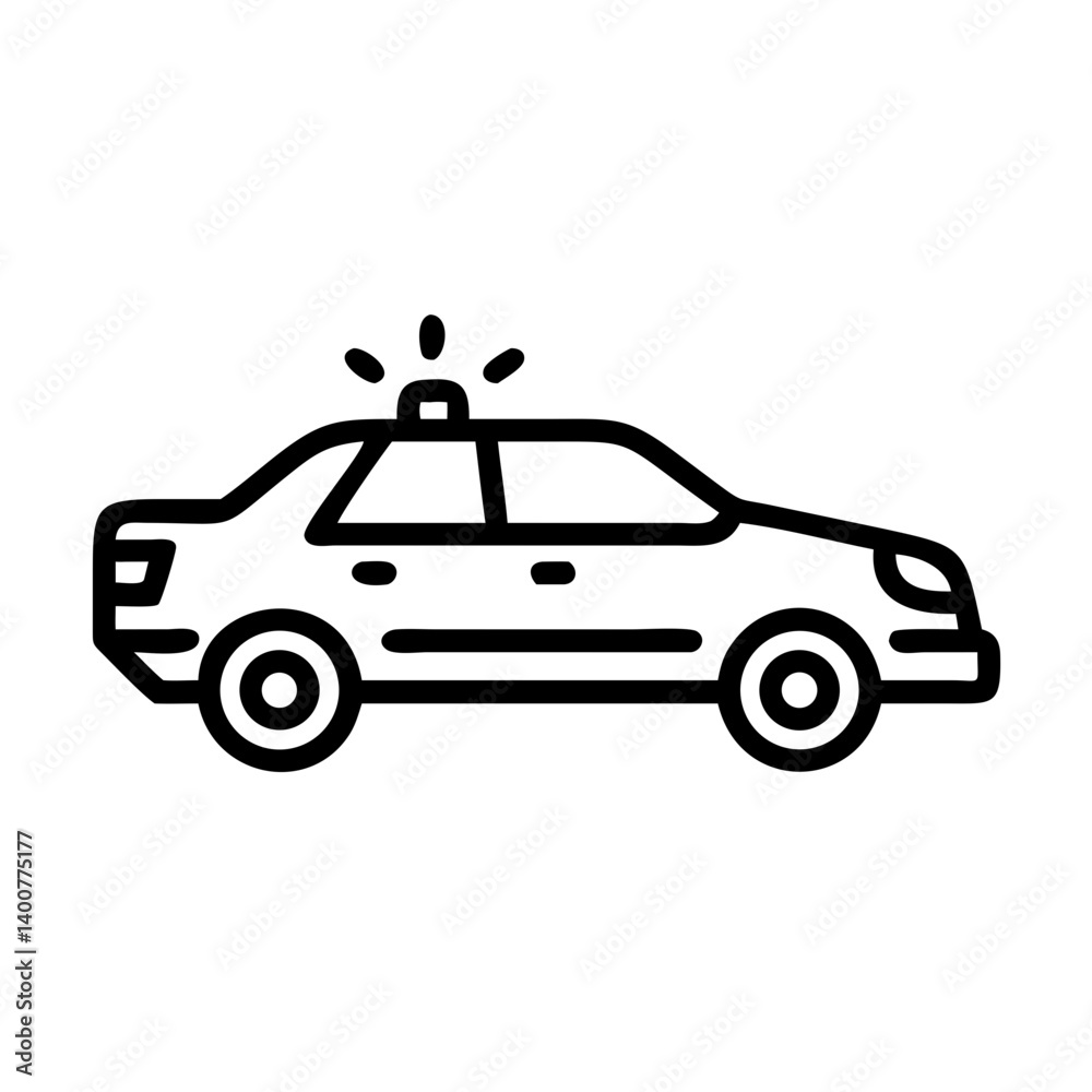 Police Car Icon for Law Enforcement and Security Themes Police Car Icon for Law Enforcement and Security Themes