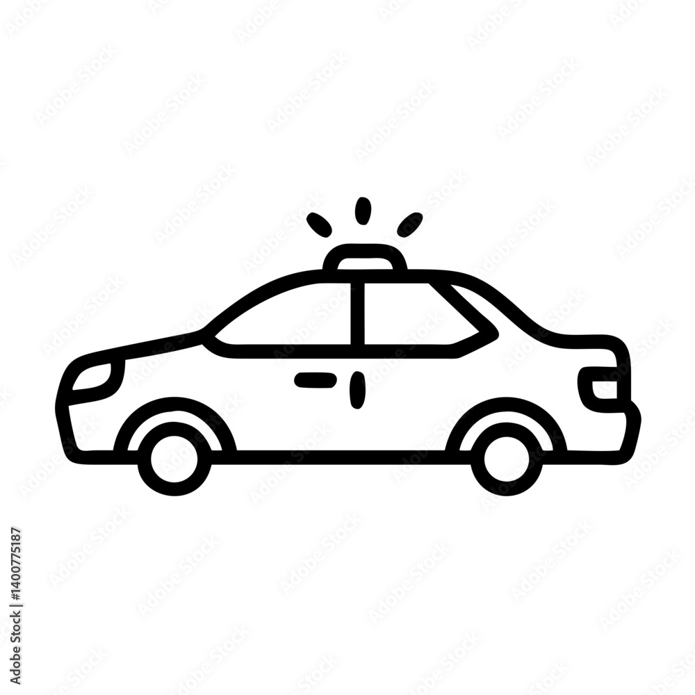 Police Car Icon for Law Enforcement and Security Themes Police Car Icon for Law Enforcement and Security Themes