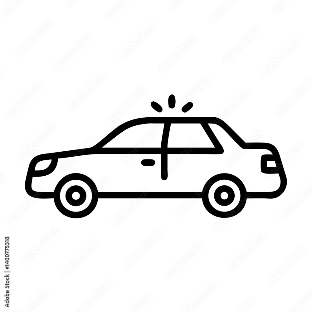 Police Car Icon for Law Enforcement and Security Themes Police Car Icon for Law Enforcement and Security Themes