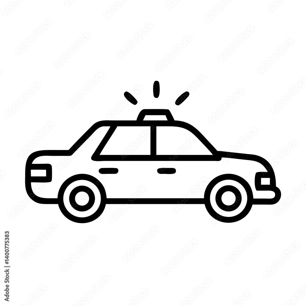Police Car Icon for Law Enforcement and Security Themes Police Car Icon for Law Enforcement and Security Themes