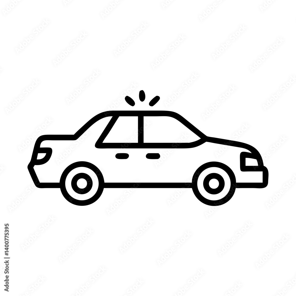 Police Car Icon for Law Enforcement and Security Themes Police Car Icon for Law Enforcement and Security Themes