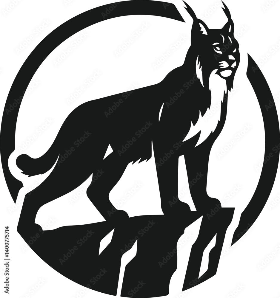 Obraz premium Lynx animal vector silhouette