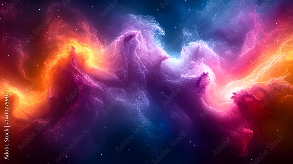 Obraz premium a close up of a colorful cloud in the sky with stars