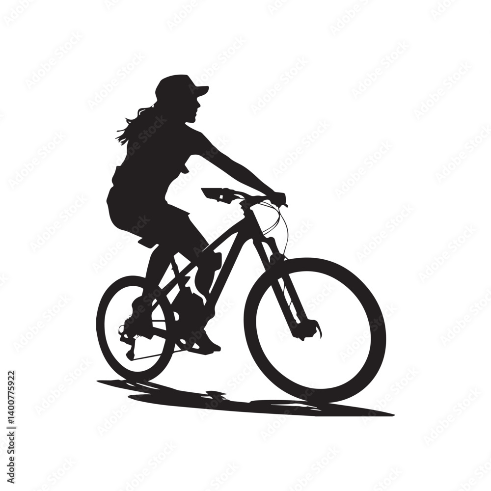 Fototapeta premium silhouette of a cyclist