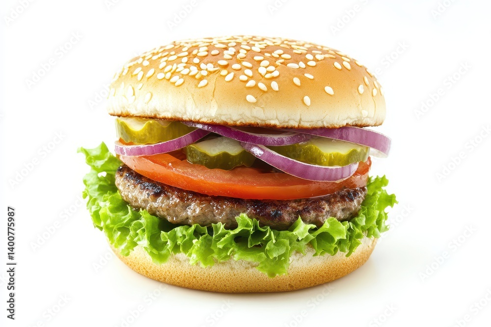 Classic hamburger with toppings Classic hamburger with toppings