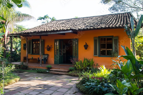 Charming Orange Facade House Exterior