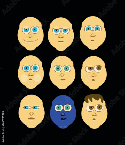 Cara editable, vector