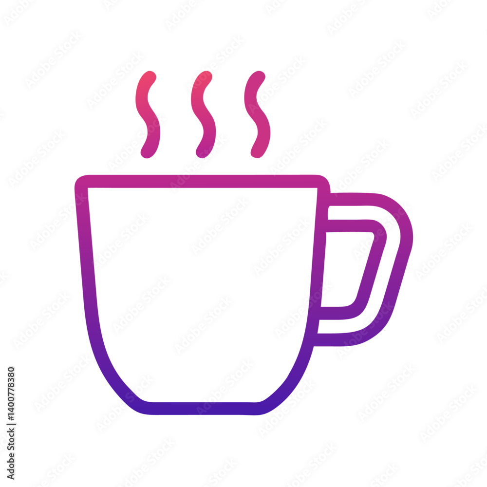  Gradient Style Hot Drink Icons – Coffee, Tea, and Mugs Collection

