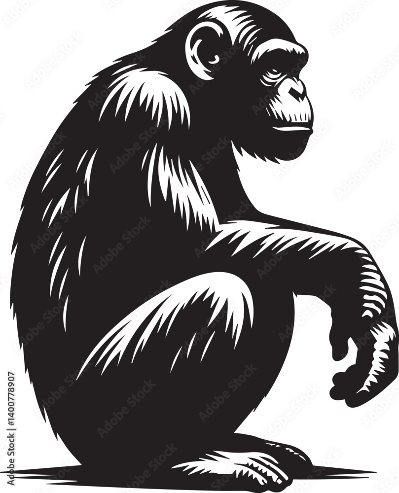 custom made wallpaper toronto digitalMonkey Clipart Silhouette, monkey illustration, monkey silhouette vector isolated on white background