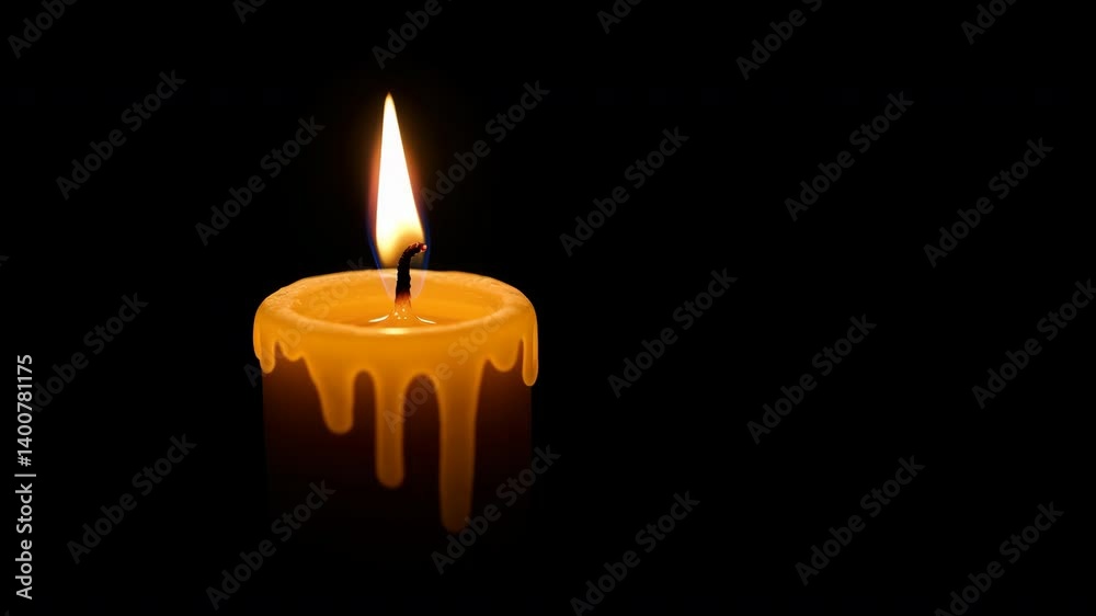 Glowing Candle Flame Against a Dark Background Glowing Candle Flame Against a Dark Background