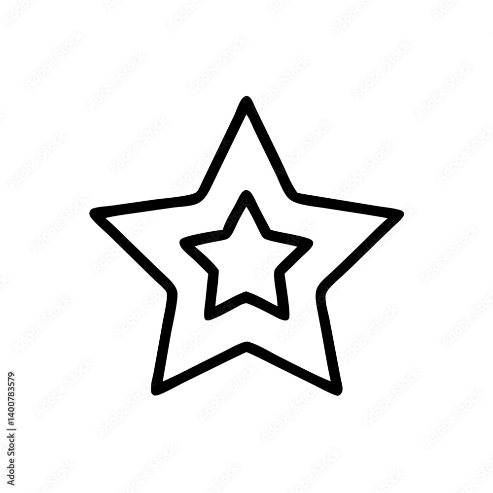 Black Outline Star Icon on Transparent Background Black Outline Star Icon on Transparent Background