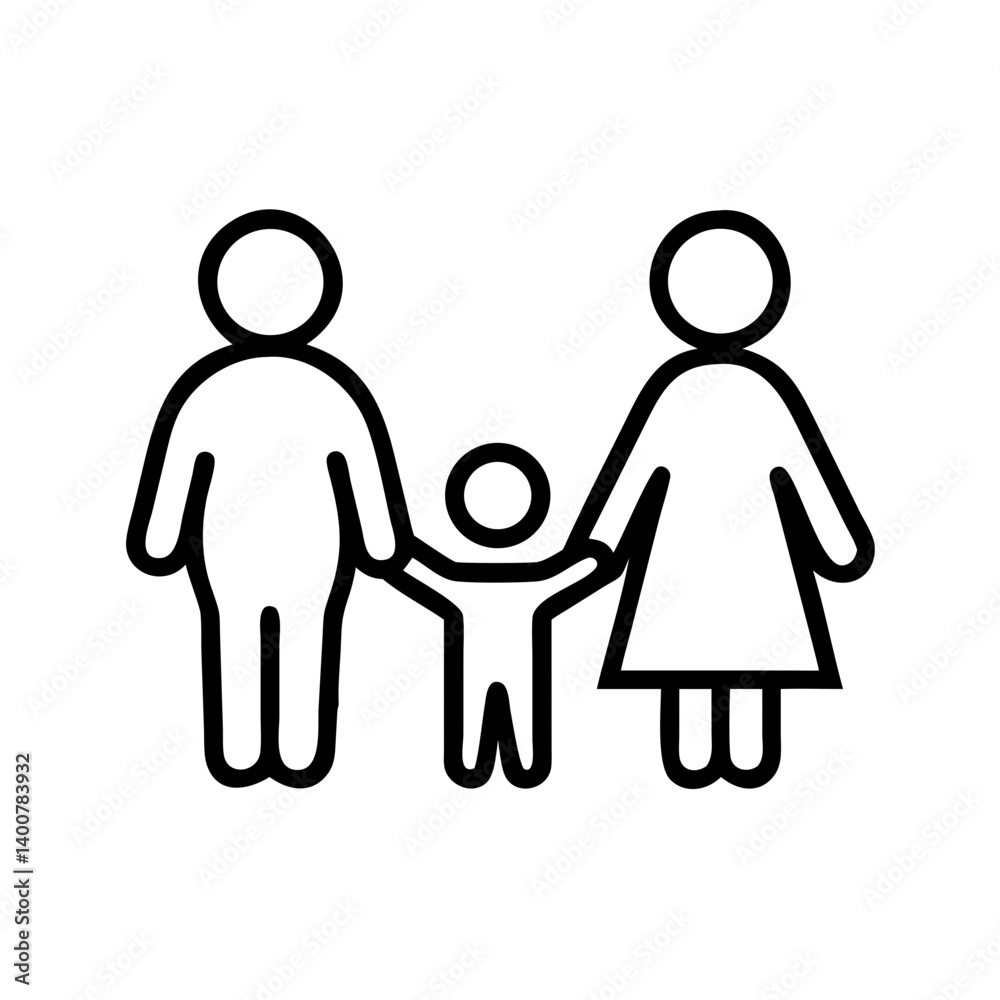 Family Icon Holding Hands on Transparent Background Family Icon Holding Hands on Transparent Background
