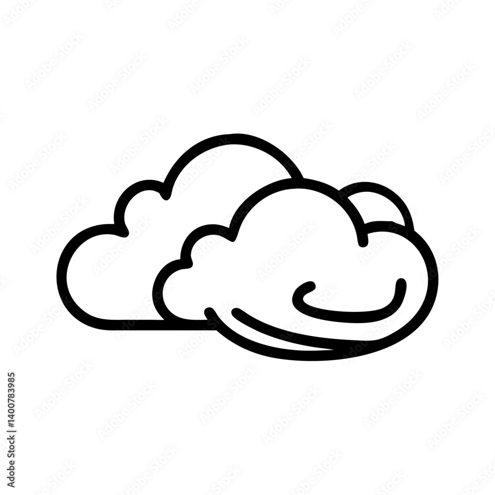 Simple Cloud Icon on Transparent Background Simple Cloud Icon on Transparent Background