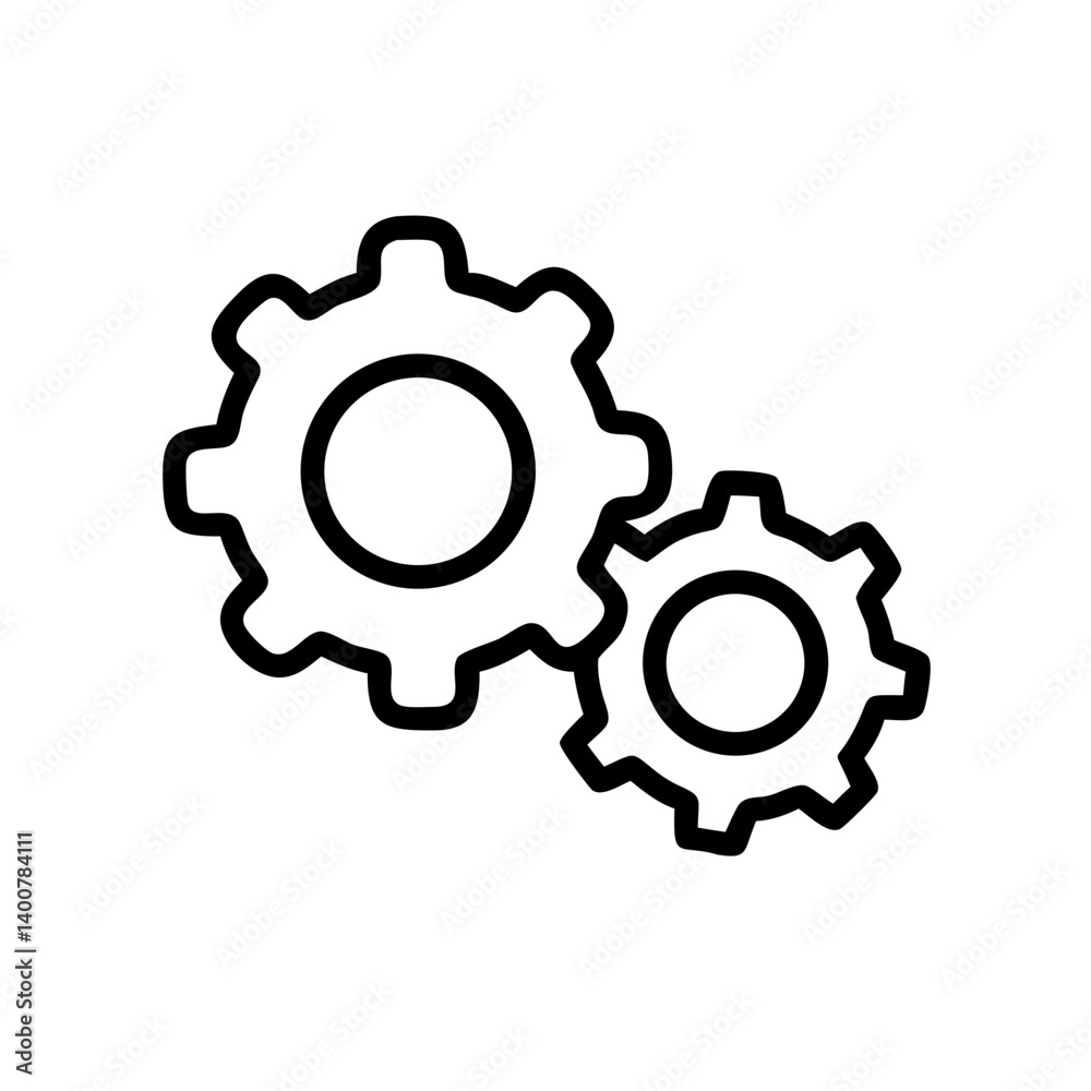 Gears icon illustration on transparent background Gears icon illustration on transparent background