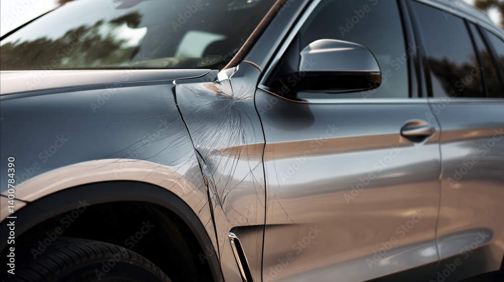 Car accident damage repair cost estimate silver suv fender dent scratch panel replacement auto body shop Car accident damage repair cost estimate silver suv fender dent scratch panel replacement auto body shop